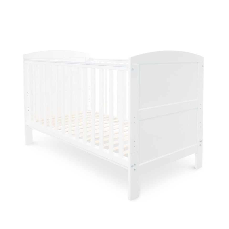 image 1 of Coleby Classic Cot Bed - Convertible Cot, Birth to 4 Years, Adjustable Base & Teething Rails (White)