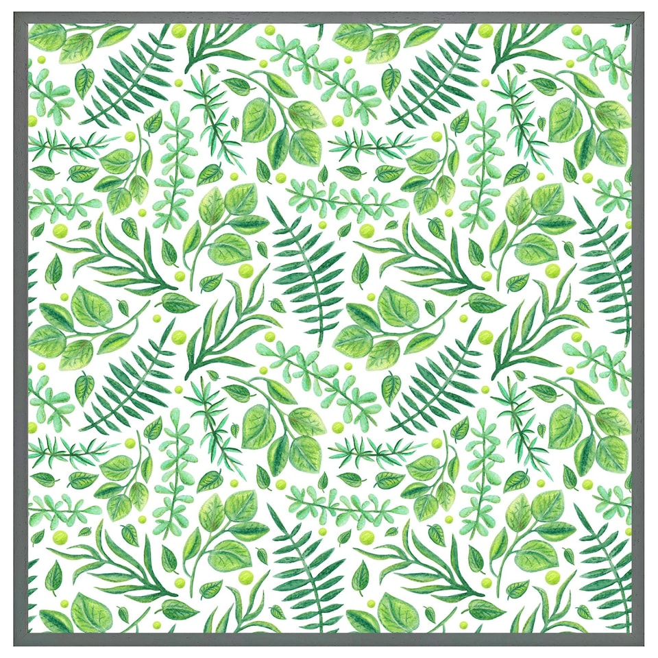 image 1 of Mixed green leaves (Picture Frame) Brown | Oak | XS