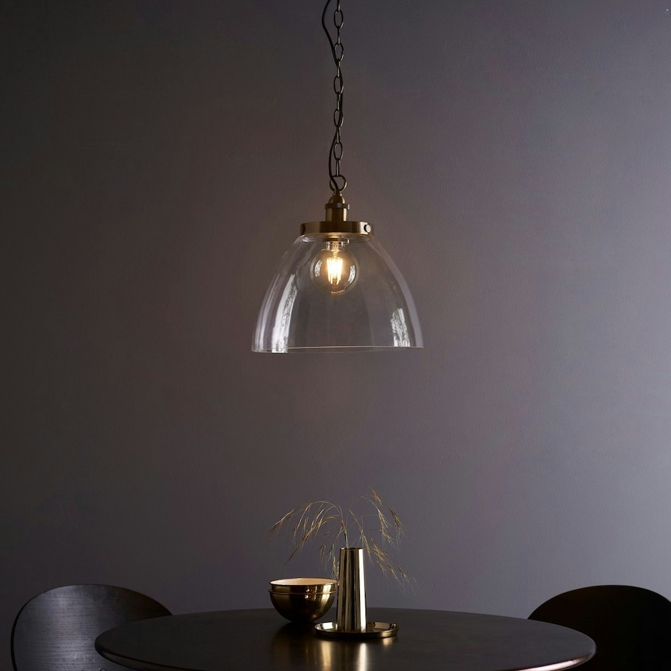image 1 of Hansen Grand Dome Ceiling Pendant Antique Brass