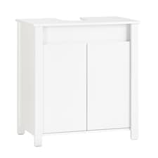 SoBuy Compact Under Sink Cabinet with Adjustable Shelf, White, 23.6x13.4x25.8 inches, 14.3 kg - BZR101-W