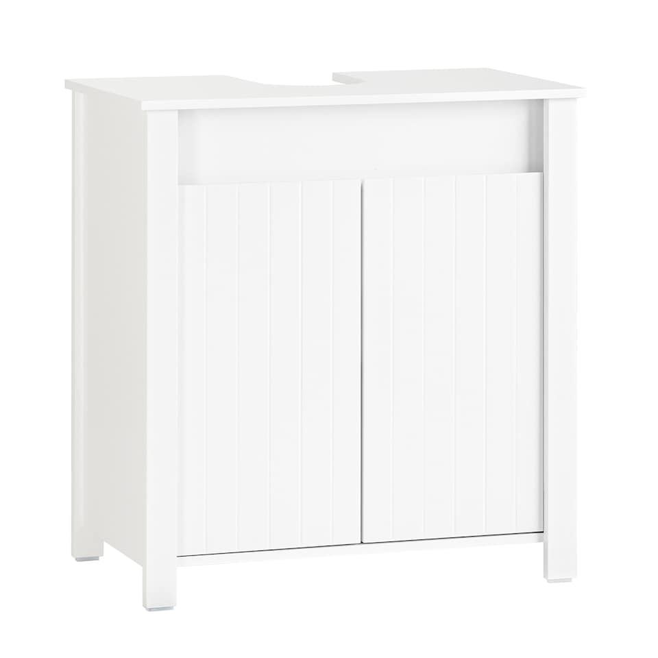 image 1 of SoBuy Compact Under Sink Cabinet with Adjustable Shelf, White, 23.6x13.4x25.8 inches, 14.3 kg - BZR101-W