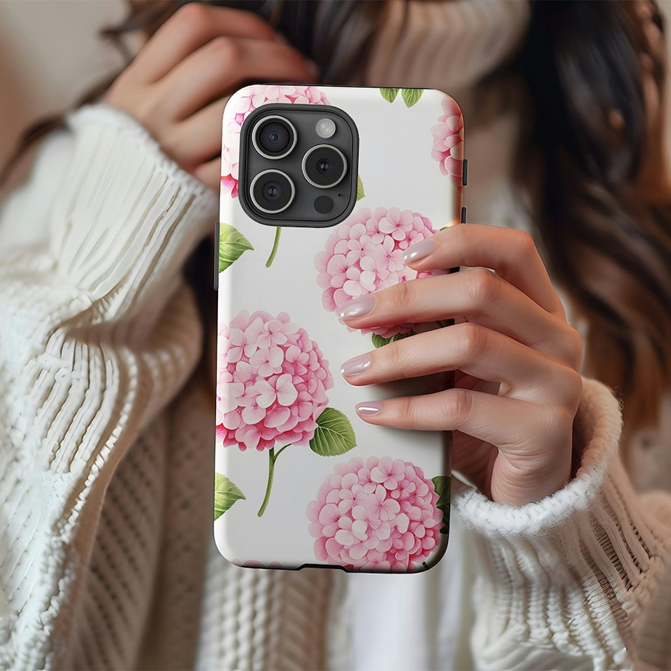 image 1 of Hydrangeas Phone Case | Pink | iPhone 14 Pro Max
Slim | iPhone 14 Pro Max
Slim