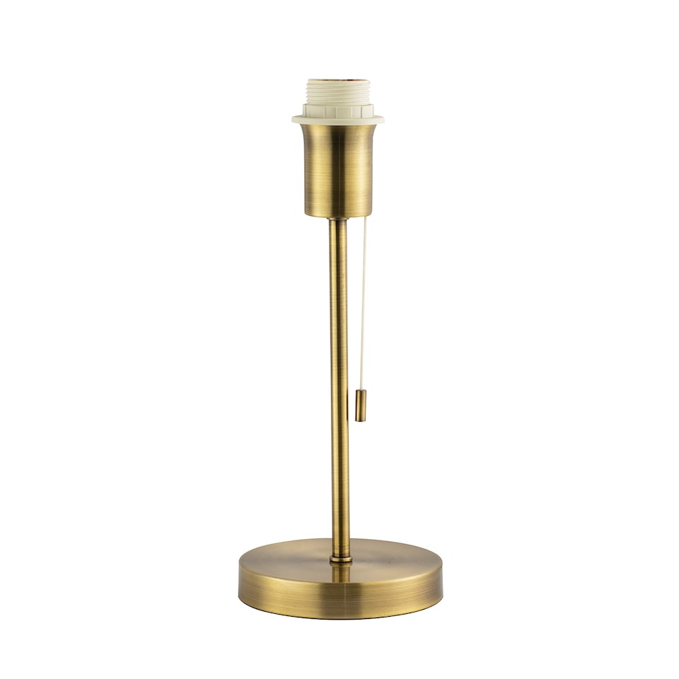 image 1 of Traditional and Classic Table Lamp Base in Antique Brass with Pull Cord Switch | Gold