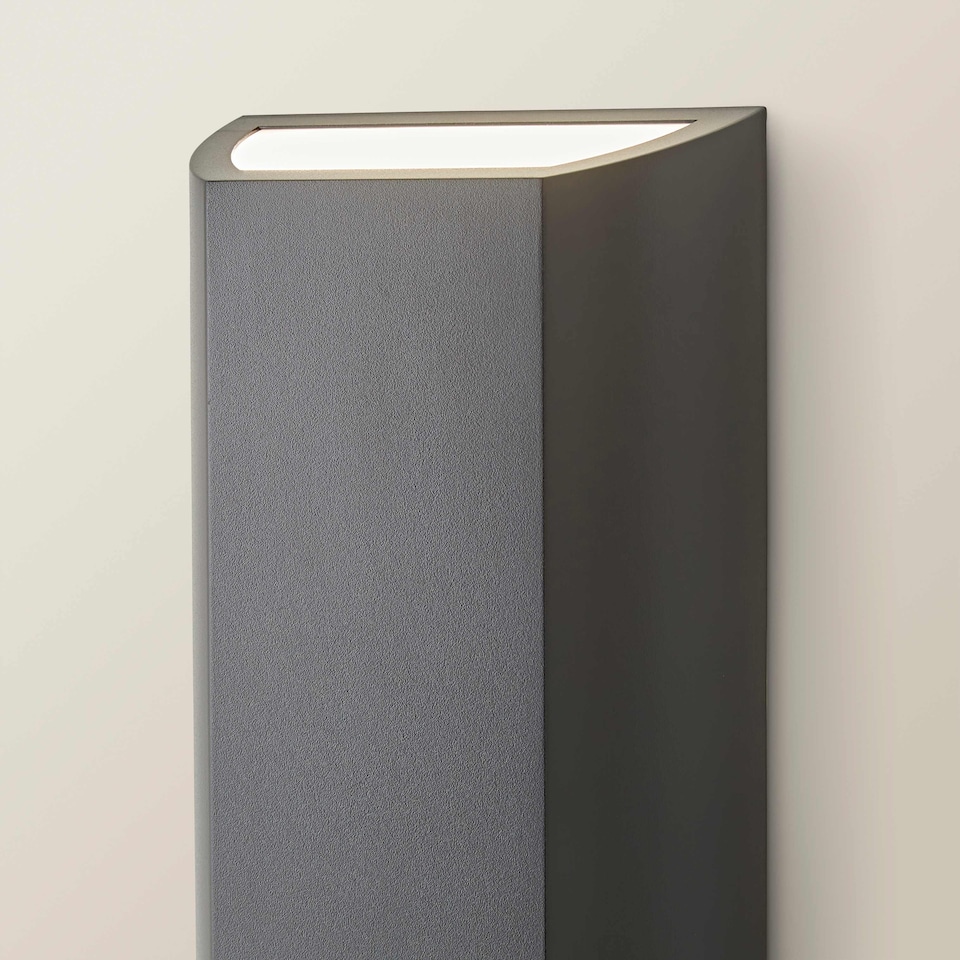 image 1 of ValueLights Leon Black IP65 Integrated LED Up/Down Outdoor Wall Light | Black