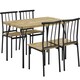 image 1 of Yaheetech Industrial 5-Piece Dining Table Set Brown