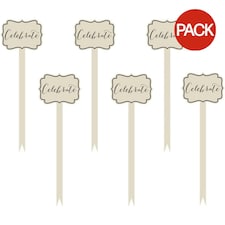Amscan Celebrate Party Picks (Pack of 12) - White/Black - One Size