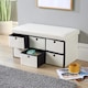 image 3 of Folding Ottoman Storage Bench 6 Drawer Compact Space-Saving Furniture | Cream