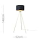 image 2 of ValueLights Modern Gold Hairpin Design Tripod Floor Lamp With Black Gold Drum Shade