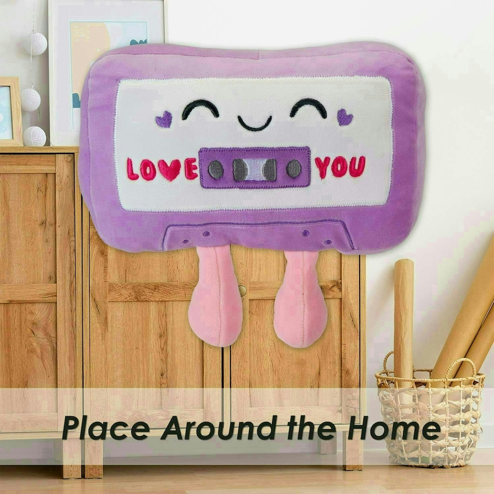 image 1 of Cassete Soft Toy Cute Plushie Huggable Cuddly Stuffed Toy Gift 25cm Purple