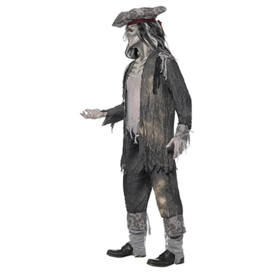 image 1 of Ghost Ship Ghoul Pirate Grey Deluxe Fancy Dress Costume Adult Mens Extra Large