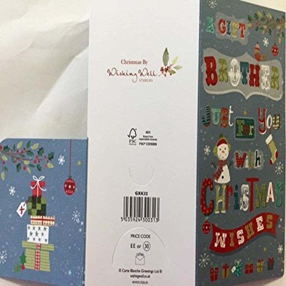 image 1 of BROTHER CUTE TRADITIONAL CHRISTMAS MONEY GIFT PRESENT GREETING CARD