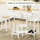 image 4 of HOMCOM 3 Piece Bar Table Set with Drawer, Basket and Rack White