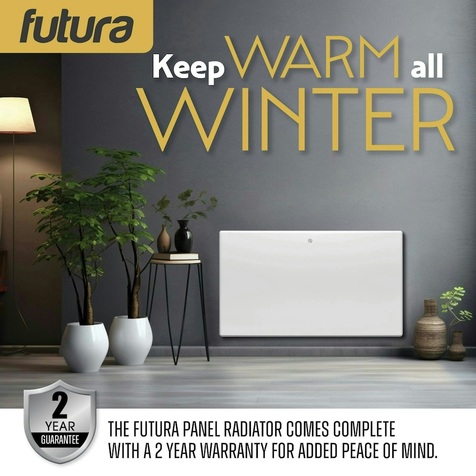 image 1 of Futura 1500W Electric Panel Wall Radiator Heater White