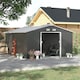image 2 of Outsunny 13 x 11ft Garden Shed Storage with Foundation Kit, Grey