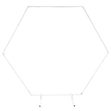 White Hexagon Arch Stand Party Background Decoration, Garden Arbors - 240cm