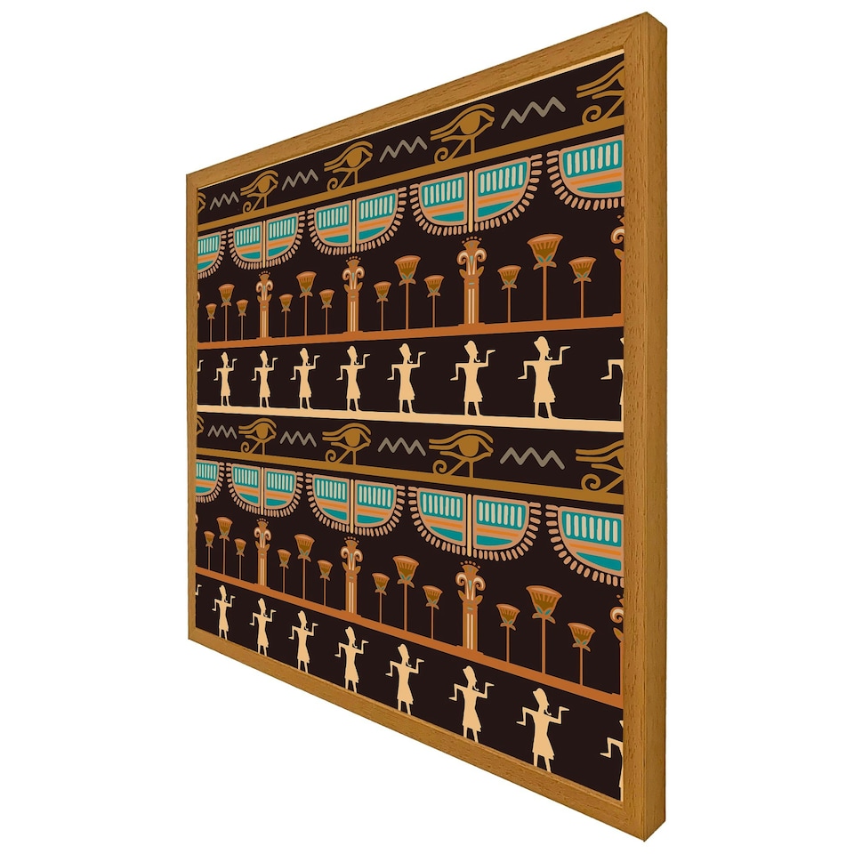 image 1 of Orange & black hieroglyphs (Picture Frame) Black | XL