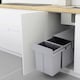 image 3 of Living and Home Cabinet Pull-Out Kitchen Trash Bin 30L（10L+20L) Grey