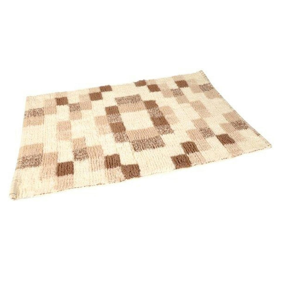 image 1 of Mosaic Bath Mat 100% Cotton - Natural