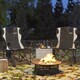 image 7 of Outsunny Set of 2 Padded Folding Picnic Chairs with Cooler Bag Grey | Grey