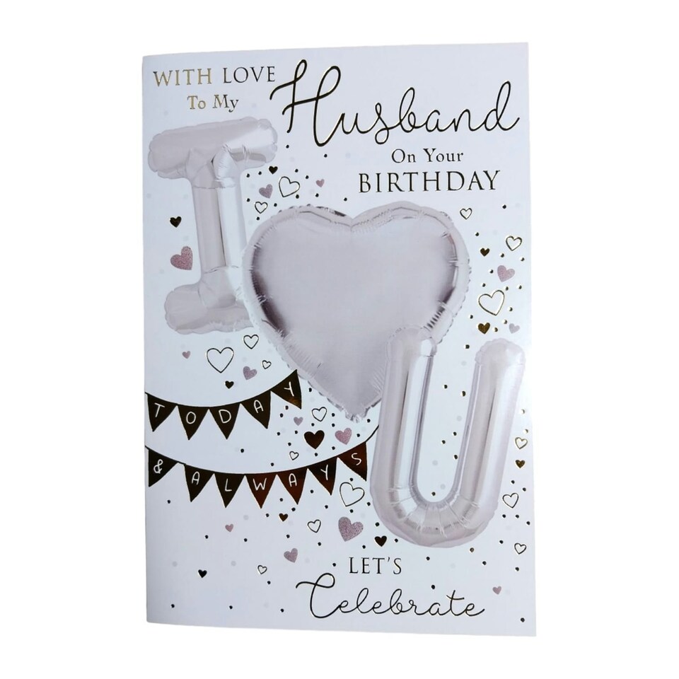 image 1 of With Love to my Husband on your Birthday Balloon Boutique Greeting Card