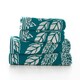 image 2 of Mixed Leaves 100% Cotton 550gsm Supersoft Towels Blue | Teal | Bath towel
