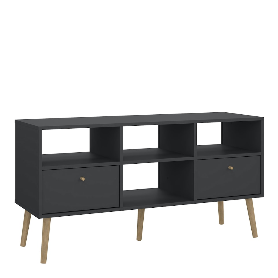 image 1 of Cumbria TV-Unit 2 Drawers Dark Grey