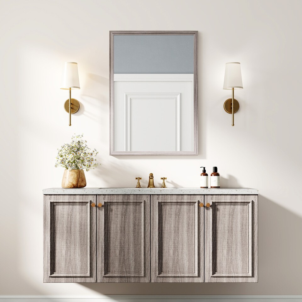 image 1 of HOMCOM 50 x 70 cm Wall Bathroom Mirror, Vanity Mirror, Grey