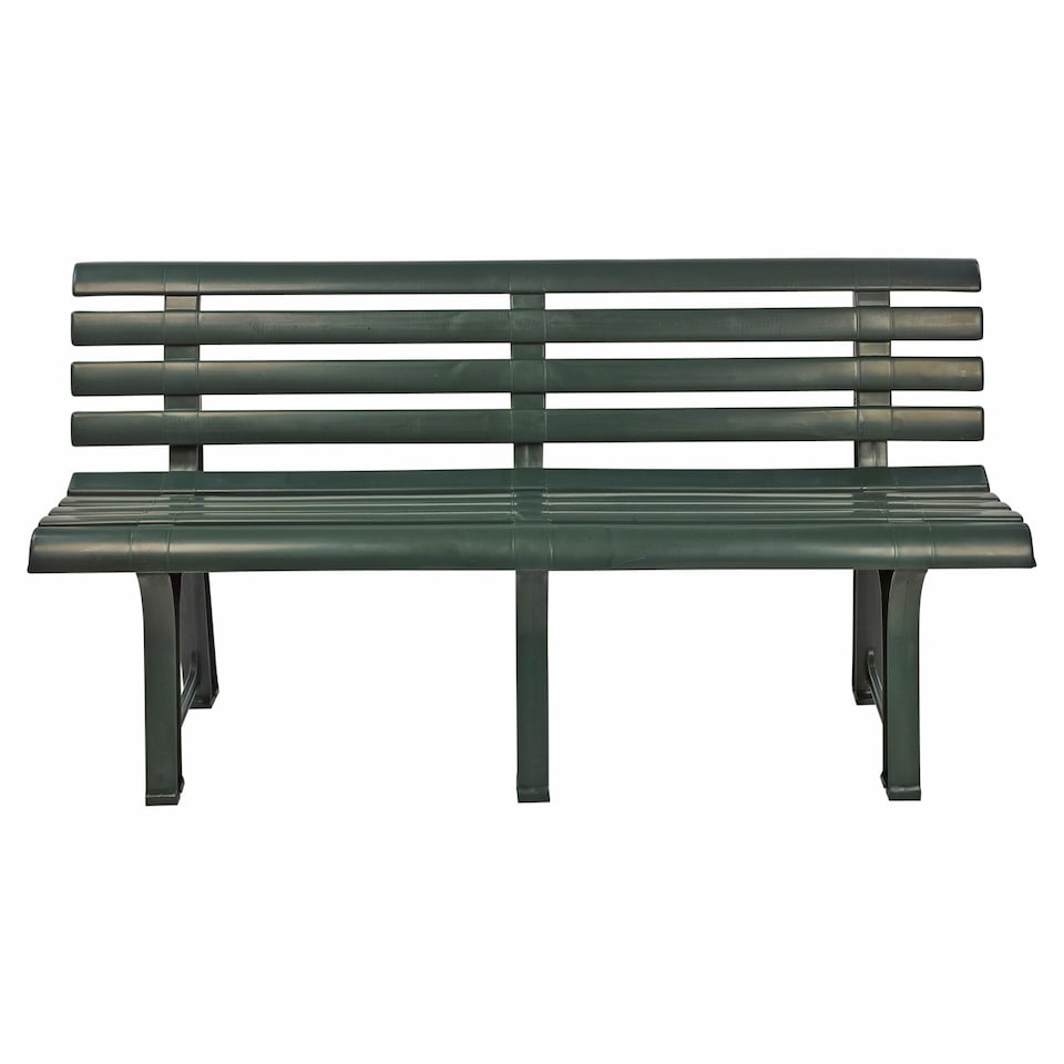 image 1 of 3-Seater Garden Outdoor Plastic Bench - 74x145x49cm | Green | 1