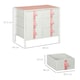 image 3 of HOMCOM 6 Drawer Chest of Drawers w/ Wooden Top Kid Room Closet Hallway Pink