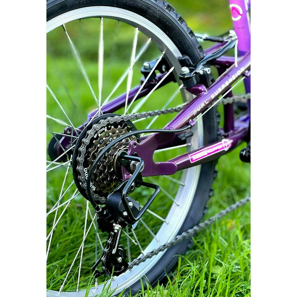 image 1 of Basis Princess 20" Girls Full Suspension Mountain Bike - Pearl Purple/Pink