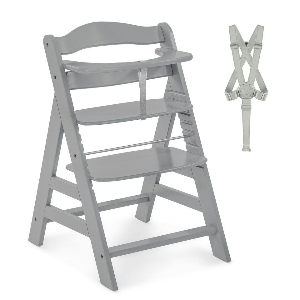 image 1 of Hauck Alpha+ Wooden Highchair - Grey