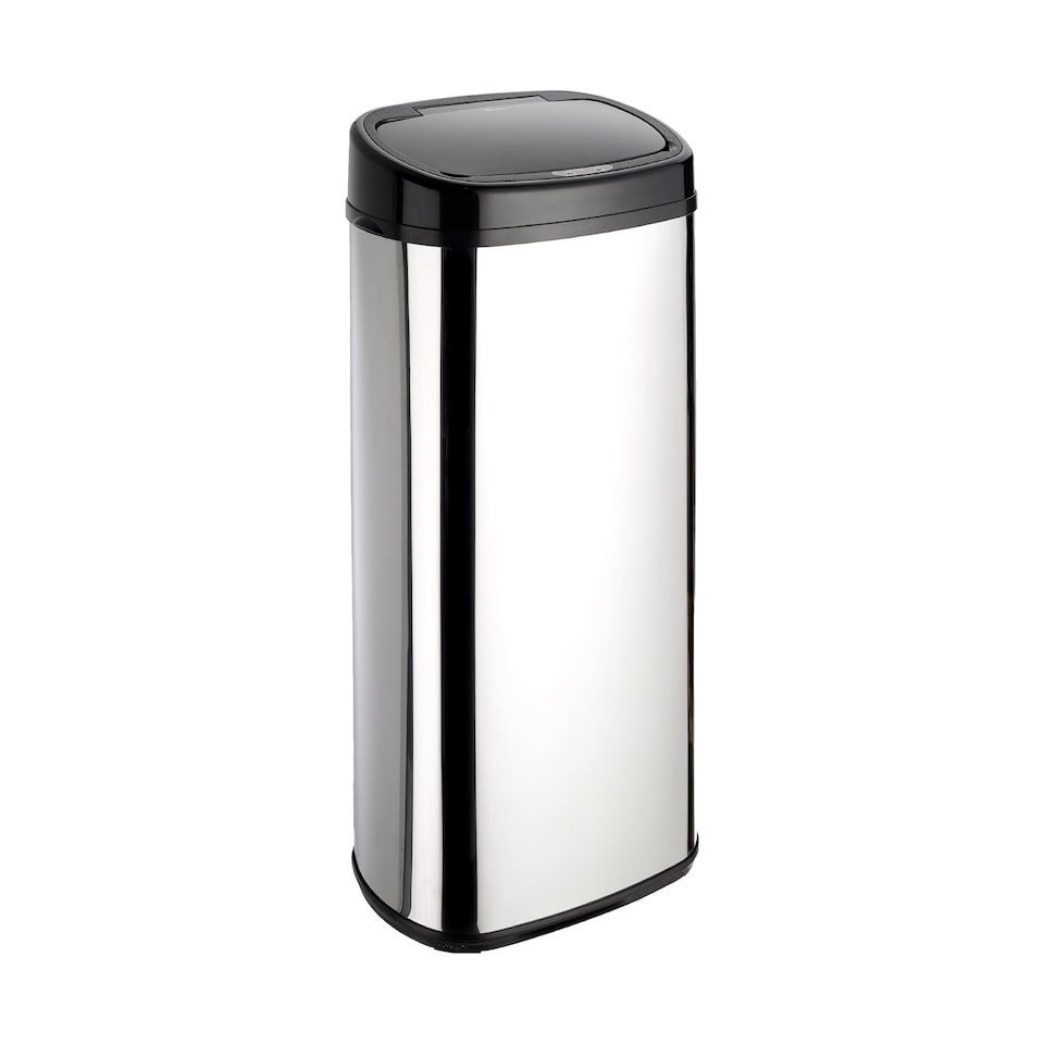 image 1 of Dihl 68L Onyx Chrome with Black Lid Stainless Steel Auto Touchless Hands-free Sensor Kitchen Waste Dust Bin Automatic Motor
