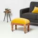 image 3 of Homescapes Mable Mustard Yellow Velvet Rectangular Footstool