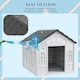 image 4 of PawHut Weather-Resistant Dog House, Puppy Shelter for Large Dogs - Grey