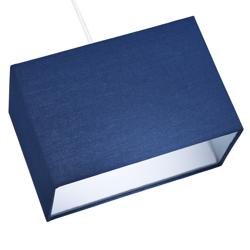 image 1 of Contemporary and Stylish Navy Midnight Blue Linen Fabric Rectangular Lamp Shade | Blue | 12"