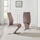 image 2 of Furniturebox 2x Willow Cappuccino Beige Faux Leather Chrome 'Z' Dining Chairs