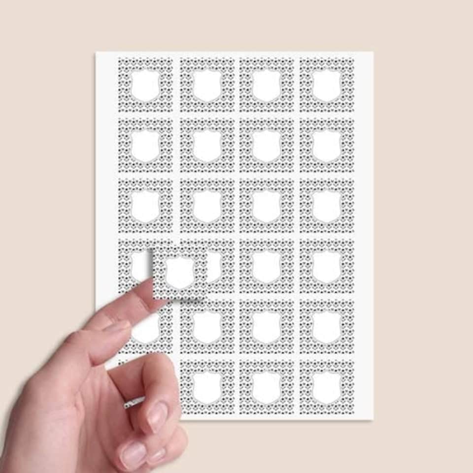 image 1 of Football Design 40mm Square Sticker sheet of 24