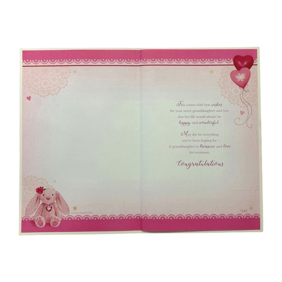 image 1 of Congratulations On Birth Of Granddaughter Keepsake Treasures Greeting Card