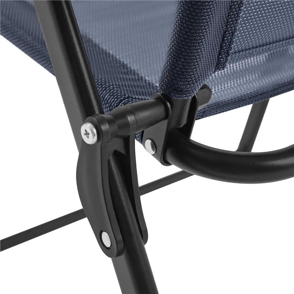 image 1 of Yaheetech Set of 2 Outdoor Texteline Foldable Dining Chairs-Navy Blue | Blue | Navy Blue | One Size