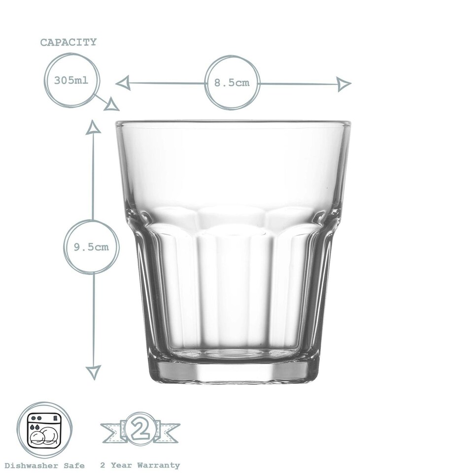 image 1 of LAV Aras Whisky Glasses - 305ml - Clear - Pack of 6 Clear
