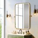 image 2 of Living and Home Modern American Metal Decorative Wall Mounted Mirror - 70*92cm Gold