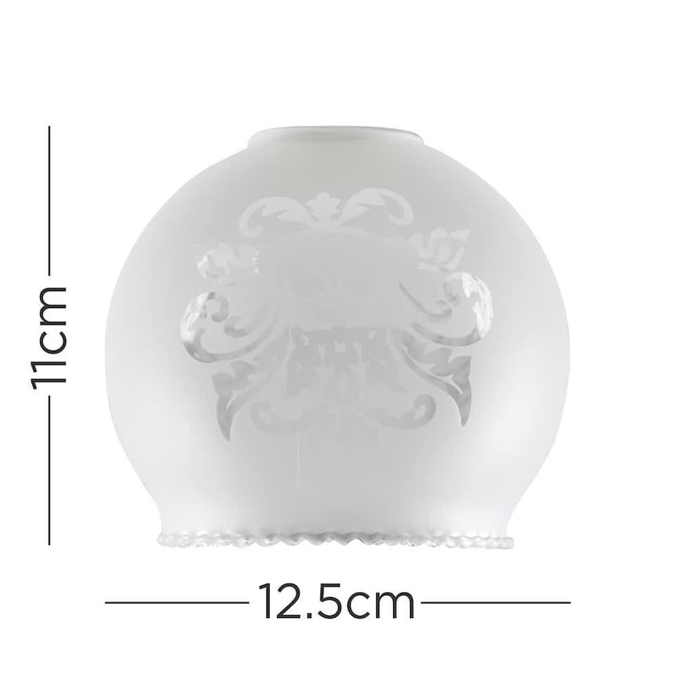 image 1 of ValueLights 3 Pack Decoratively Etched Pattern Frosted White Glass Replacement Shades