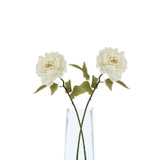 Hill Interiors The Natural Garden Collection Peony Artificial Flower - White - 52cm
