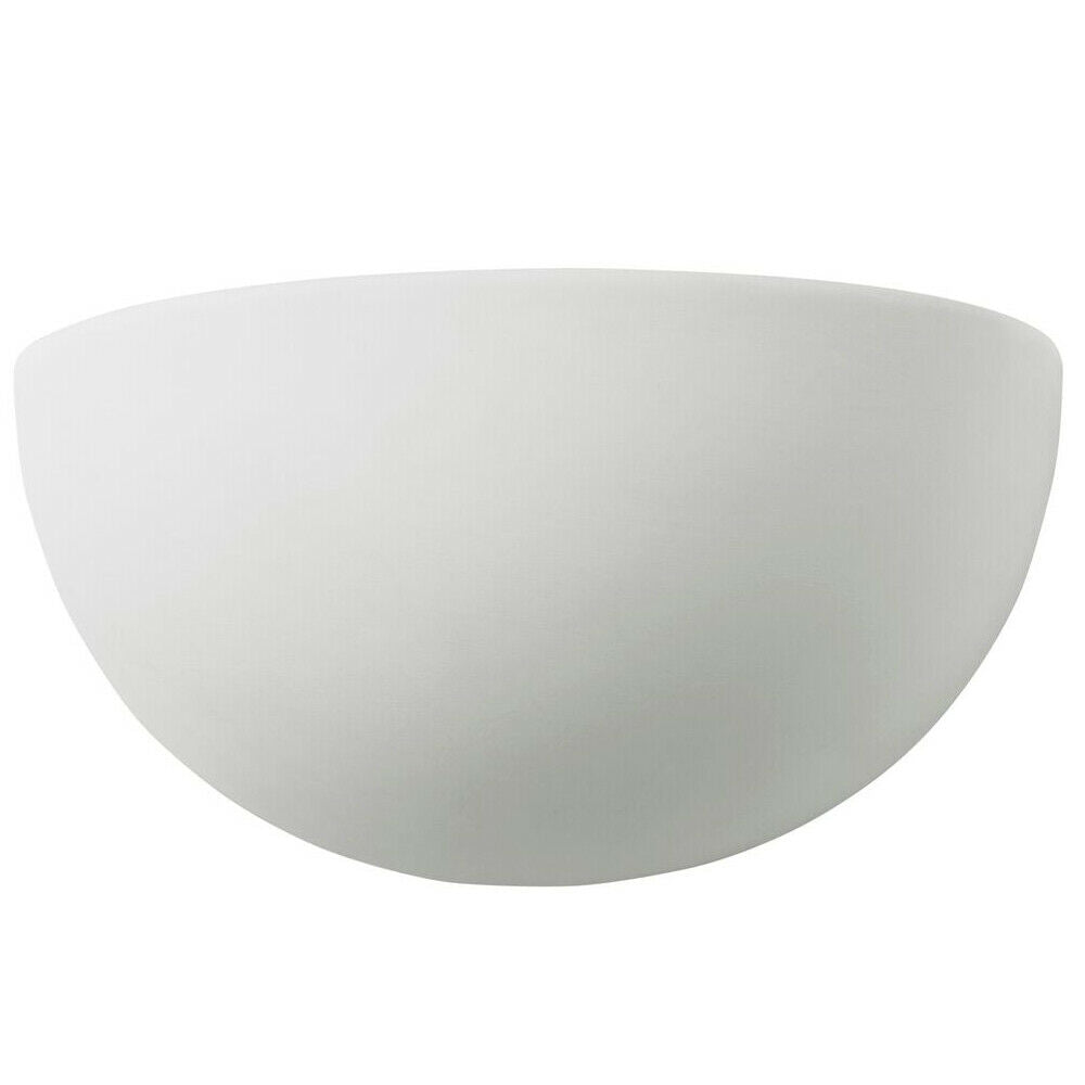 Loops Dimmable LED Wall Light Unglazed Ceramic Round Dome Fitting Lounge Lamp Lighting