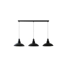 ValueLights Civic Black Dome 3 Drop Bar Black Pendant Light | Black