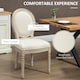 image 4 of HOMCOM French-Style Dining Chairs Set of 2 with Linen Upholstery, Cream