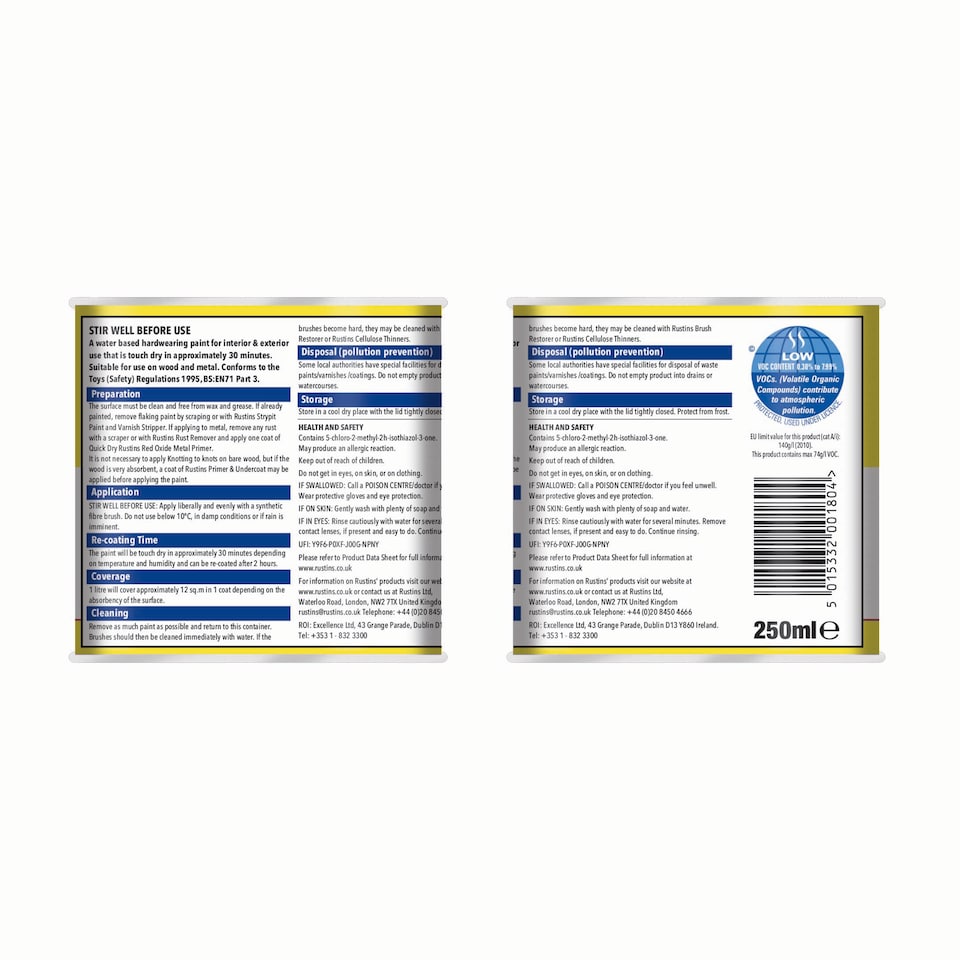 image 1 of Rustins - Quick Dry Small Job Gloss Paint Buttercup 250ml