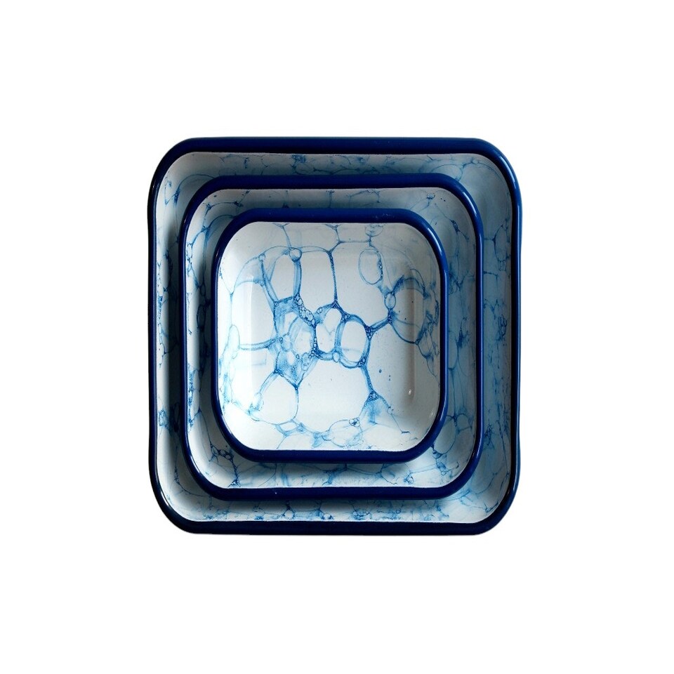 image 1 of Bubble Collection Enamel 3-Piece Rectangular Serving And Roasting Dish Set