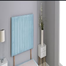 Sky Blue Plush Velvet 9 Panel Headboard N/A | 6FT Superking 26"inch Headboard