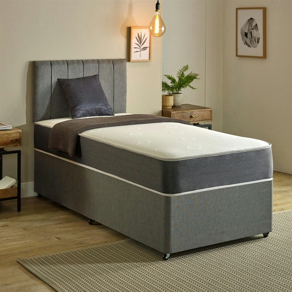 image 1 of Linear Cool Touch Hybrid Mattress - 20cm Deep, Soft Firmness | Grey | Double